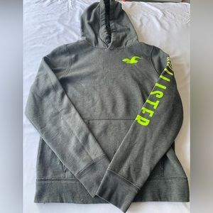 L Gray/Green Hollister Hoodie